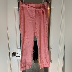 Loft Size 2 NWT belted capris, salmon/coral